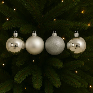4 Bambalinas Esferas Navideña Plateado 12cm Decoracion Navidad. Añade un toque elegante a tu árbol. ¡Compra ahora y transforma tu hogar!-2