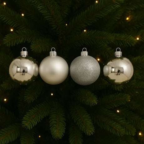4 Bambalinas Esferas Navideña Plateado 12cm Decoracion Navidad. Añade un toque elegante a tu árbol. ¡Compra ahora y transforma tu hogar!-2