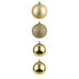 4 Bambalinas Esferas Navideñas Dorado 12cm Decoracion Navidad. Añade un toque elegante a tu árbol. ¡Compra ahora y transforma tu hogar esta Navidad!-1