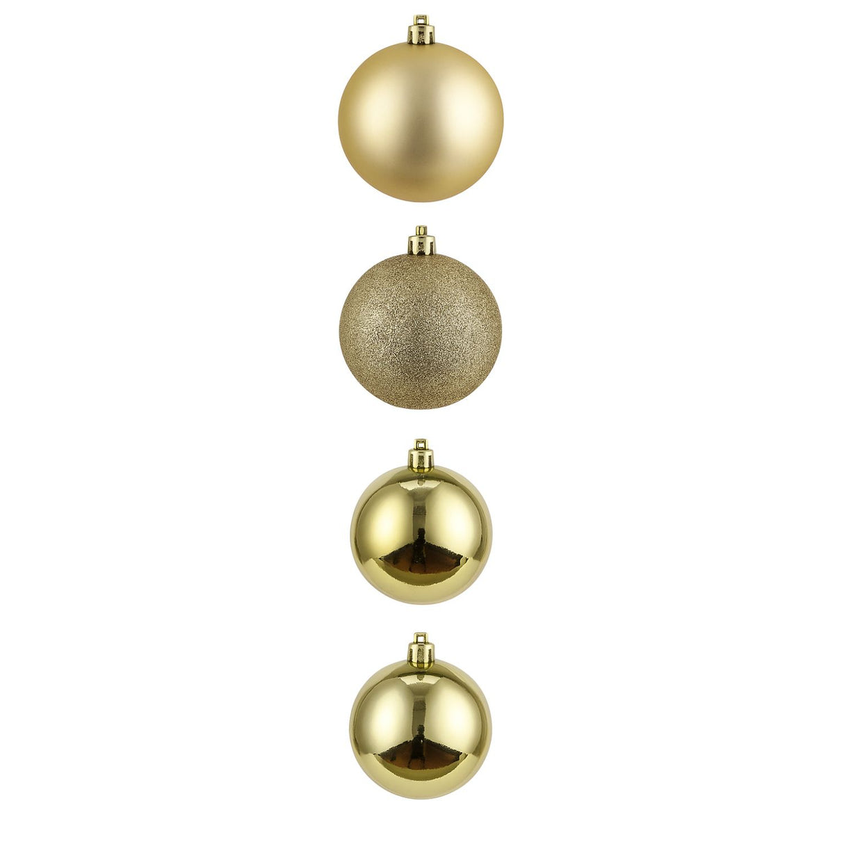 4 Bambalinas Esferas Navideñas Dorado 12cm Decoracion Navidad. Añade un toque elegante a tu árbol. ¡Compra ahora y transforma tu hogar esta Navidad!-1