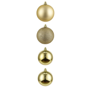 4 Bambalinas Esferas Navideñas Dorado 12cm Decoracion Navidad. Añade un toque elegante a tu árbol. ¡Compra ahora y transforma tu hogar esta Navidad!-1