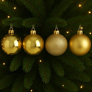 4 Bambalinas Esferas Navideñas Dorado 12cm Decoracion Navidad. Añade un toque elegante a tu árbol. ¡Compra ahora y transforma tu hogar esta Navidad!-3