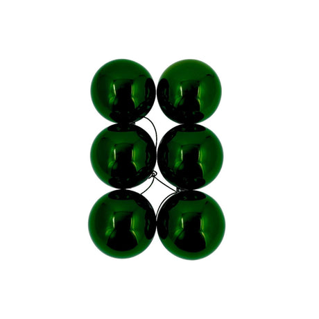 6 Esferas Navideñas Bambalinas Adorno 6cm Verde Decoracion. Perfectas para dar un toque festivo a tu hogar. ¡Compra ahora y decora con estilo!-1