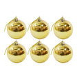 6 Esferas Navideñas Bambalinas Adorno 8cm Dorado Decoracion. Perfectas para embellecer tu árbol y crear un ambiente festivo. ¡Compra ahora y decora!-1