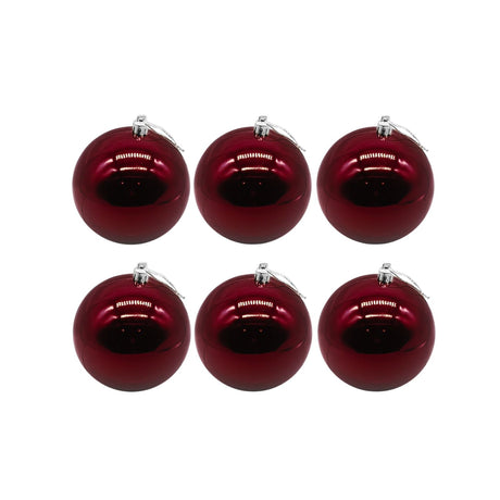 6 Esferas Navideñas Bambalinas Adorno 8cm Vino Decoracion. Dale un toque festivo a tu hogar. ¡Compra ahora y transforma tu Navidad!-1
