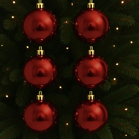 6 Esferas Navideñas Bambalinas Adorno 8cm Vino Decoracion. Dale un toque festivo a tu hogar. ¡Compra ahora y transforma tu Navidad!-2