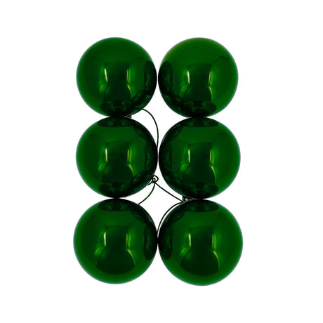 6 Esferas Navideñas Bambalina 4cm Adorno Verde Decoracion. Perfectas para dar un toque festivo a tu hogar. ¡Compra ahora y decora con estilo!-1