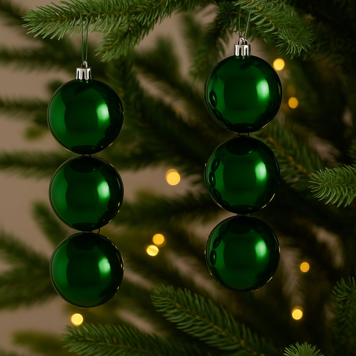 6 Esferas Navideñas Bambalina 4cm Adorno Verde Decoracion. Perfectas para dar un toque festivo a tu hogar. ¡Compra ahora y decora con estilo!-2