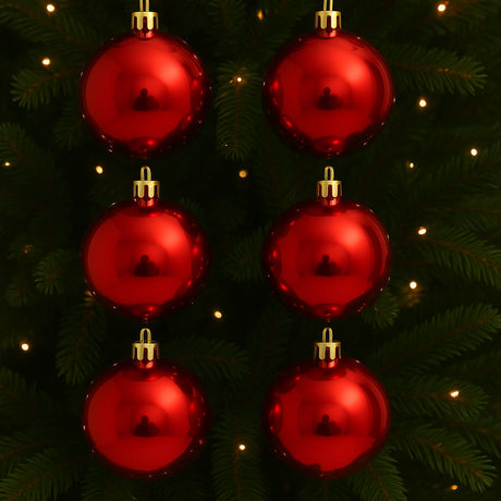 6 Esferas Navideñas Bambalinas 4cm Adorno Rojo Decoracion. Perfectas para dar un toque festivo a tu hogar. ¡Compra ahora y decora con estilo!-2