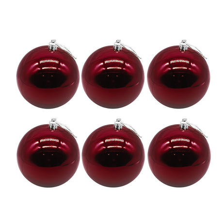 6 Esferas Navideñas Bambalinas 4cm Adorno Vino Decoracion. Perfectas para embellecer tu hogar estas fiestas. ¡Compra ahora y dale vida a tu Navidad!-1