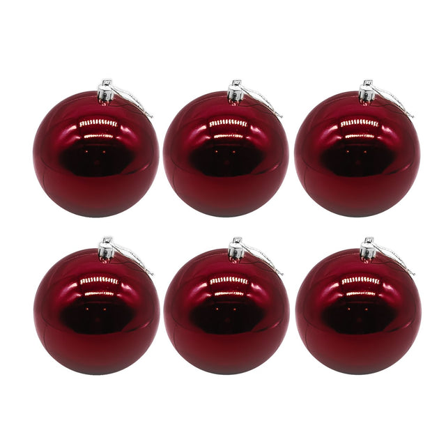6 Esferas Navideñas Bambalinas 4cm Adorno Vino Decoracion. Perfectas para embellecer tu hogar estas fiestas. ¡Compra ahora y dale vida a tu Navidad!-1