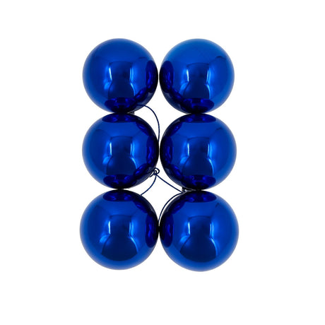 6 Esferas Navideñas Bambalinas 4cm Adorno Azul Decoracion. Perfectas para darle un toque festivo a tu hogar. ¡Compra ahora y decora con estilo!-1