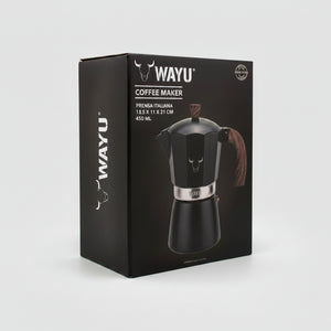 Cafetera Italiana Tradicional de 450mL Wayu Caja Fondo blanco