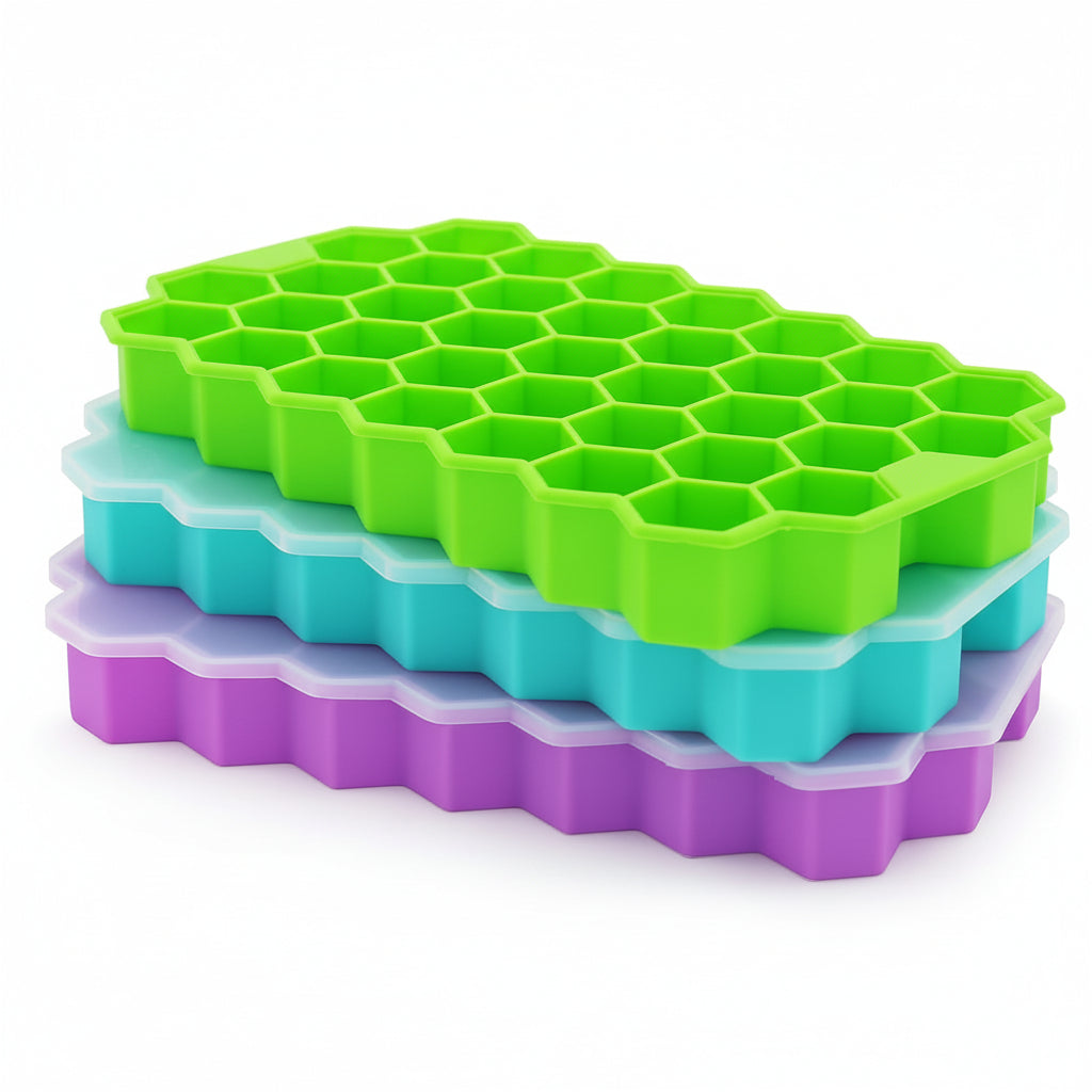 Cubetera 37 Hielos de Silicona con Tapa