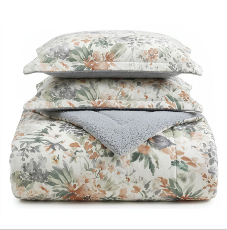 Cubrecama Sherpa Flannel Estampado Ruby 2 Plazas Fondo blanco | Disparo.cl