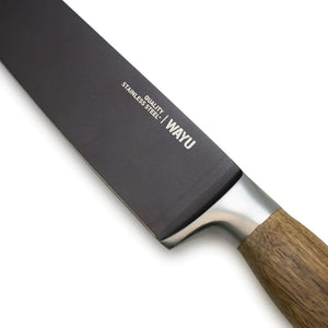 Cuchillo Wayu Premium 33cm Profesional Asado Parrilla Cocina zoom Hoja fondo blanco