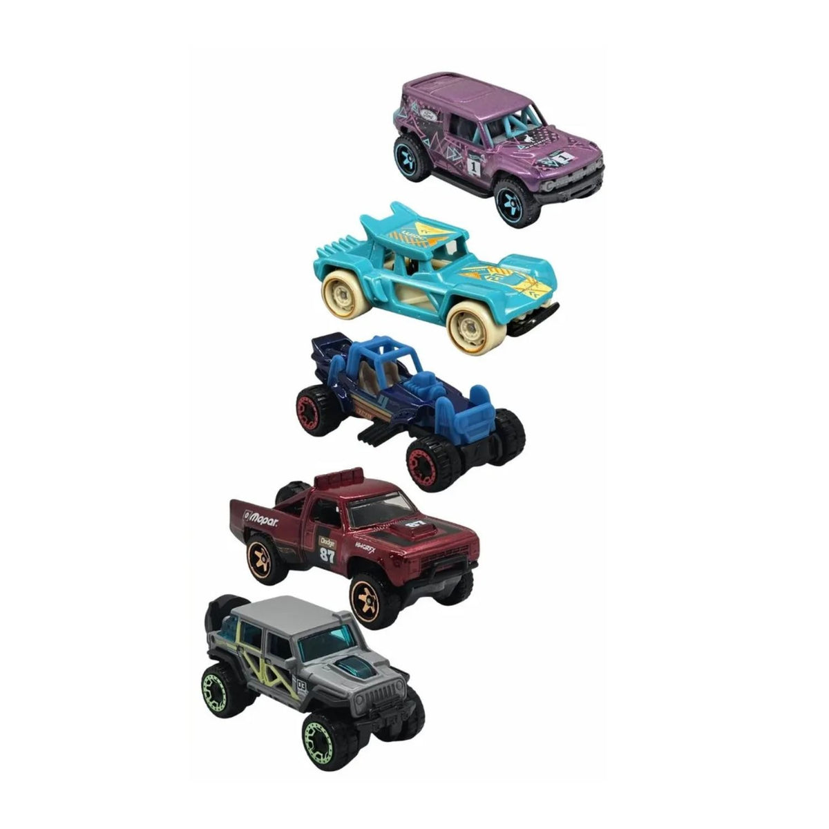 Set 5 Autos Basicos Hot Wheels Baja Blazers Vehiculo Mattel