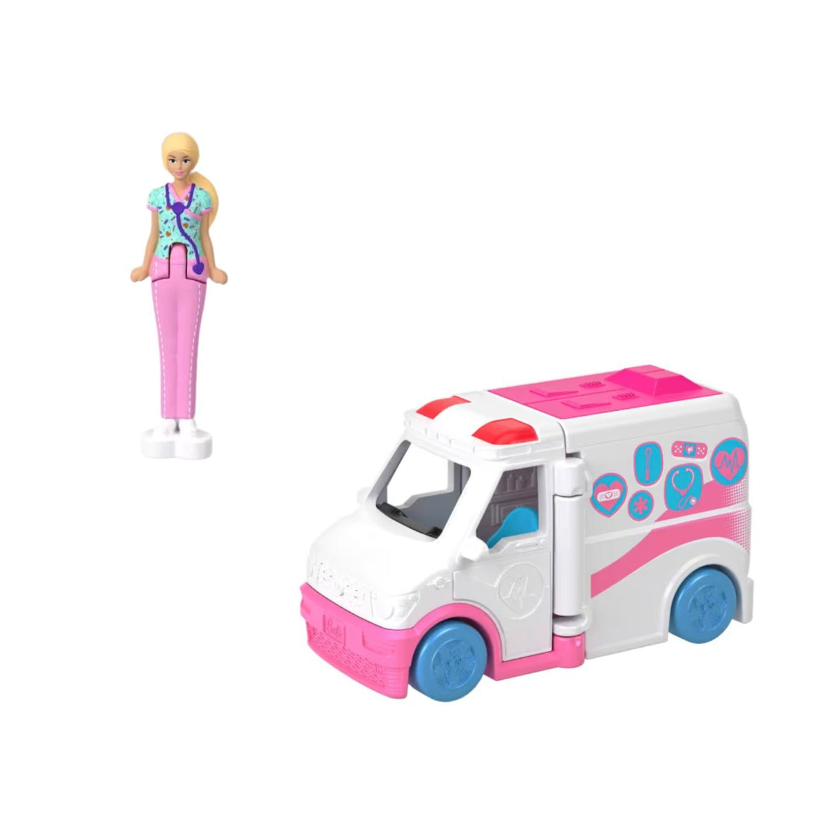 Barbie Vehiculo Ambulancia Muñeca Sorpresa Barbieland Mattel