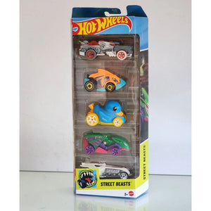 Set 5 Autos Basicos Hot Wheels Street Beasts Vehiculo Mattel