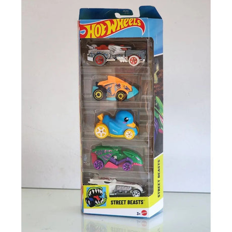 Set 5 Autos Basicos Hot Wheels Street Beasts Vehiculo Mattel