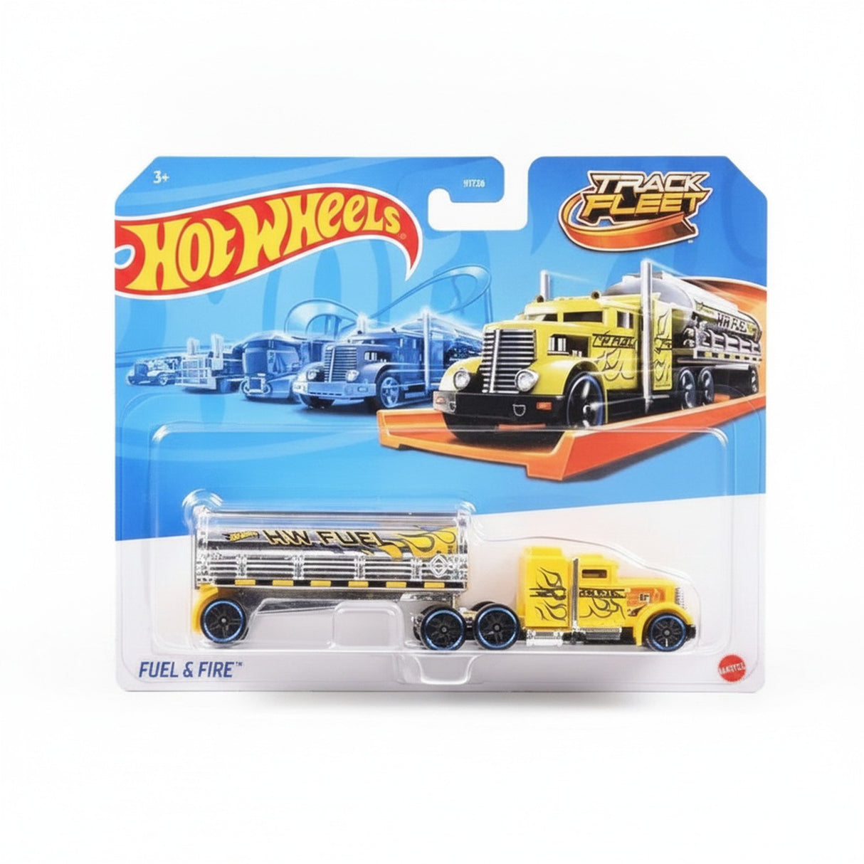 Hot Wheels Camión Track Fleet Fuel And Fire Amarillo