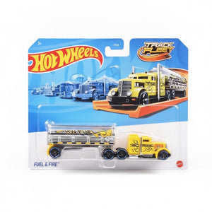 Hot Wheels Camión Track Fleet Fuel And Fire Amarillo