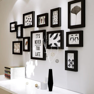 Marcos Foto Decorativos Pared 12 Piezas Estilo Moderno Negro