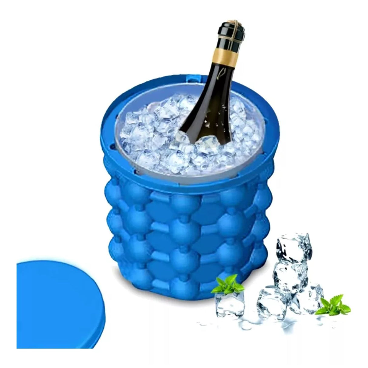 Molde Cubeta Azul Para Hacer Cubos De Hielo Resistente. Disfruta de hielo perfecto y duradero en tus bebidas. ¡Compra ahora y enfría tus días!-4