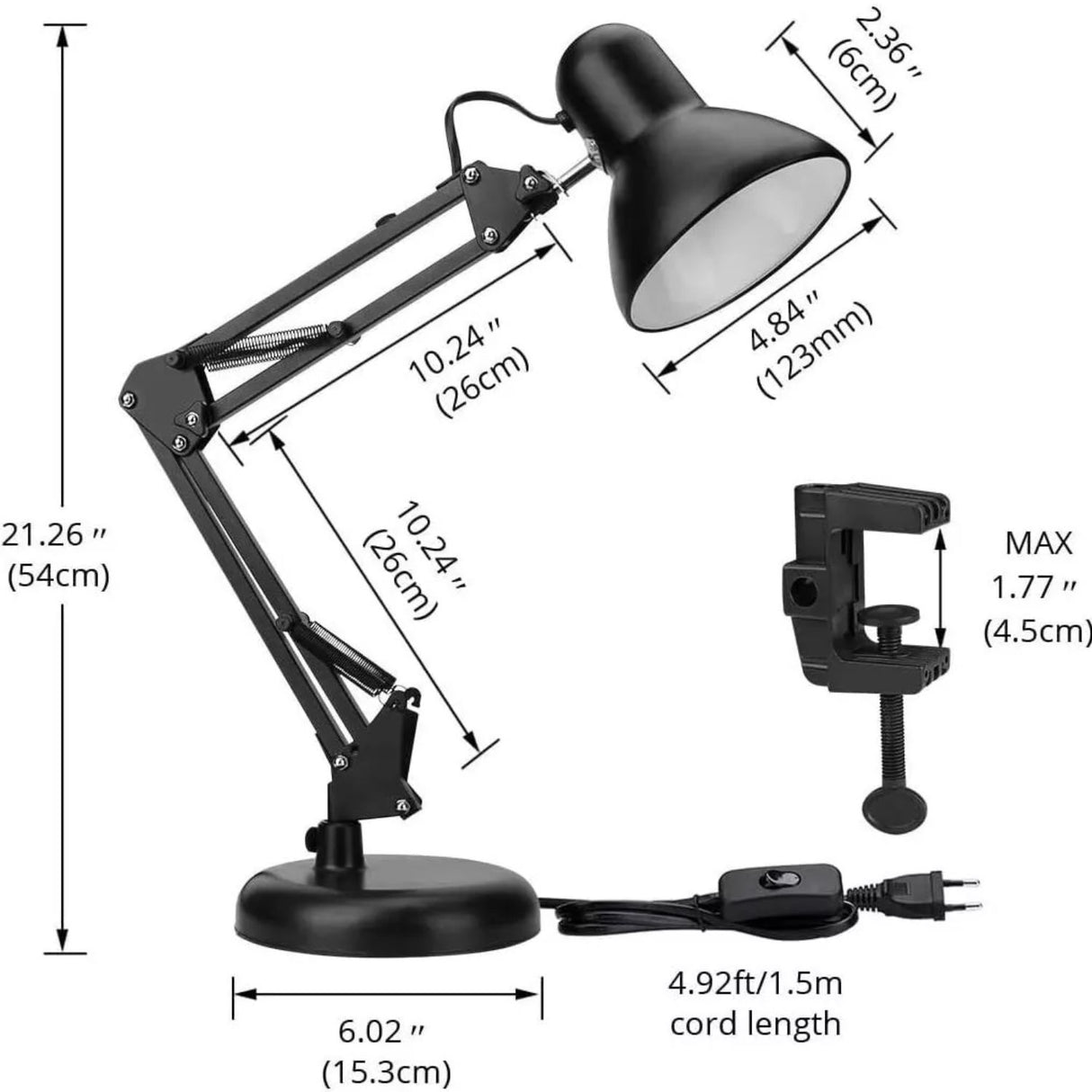 Lámpara Brazo Flexible Escritorio Estudio Base De Mesa Clip. Ilumina tu espacio de trabajo con estilo y comodidad. ¡Compra ahora y mejora tu productividad!-3