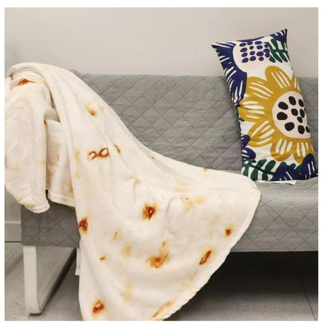 Manta Redonda De 200cm Diseño Tortilla Franela Suave. Perfecta para picnics y comodidad en casa. ¡Compra la tuya y disfruta del confort hoy!-2