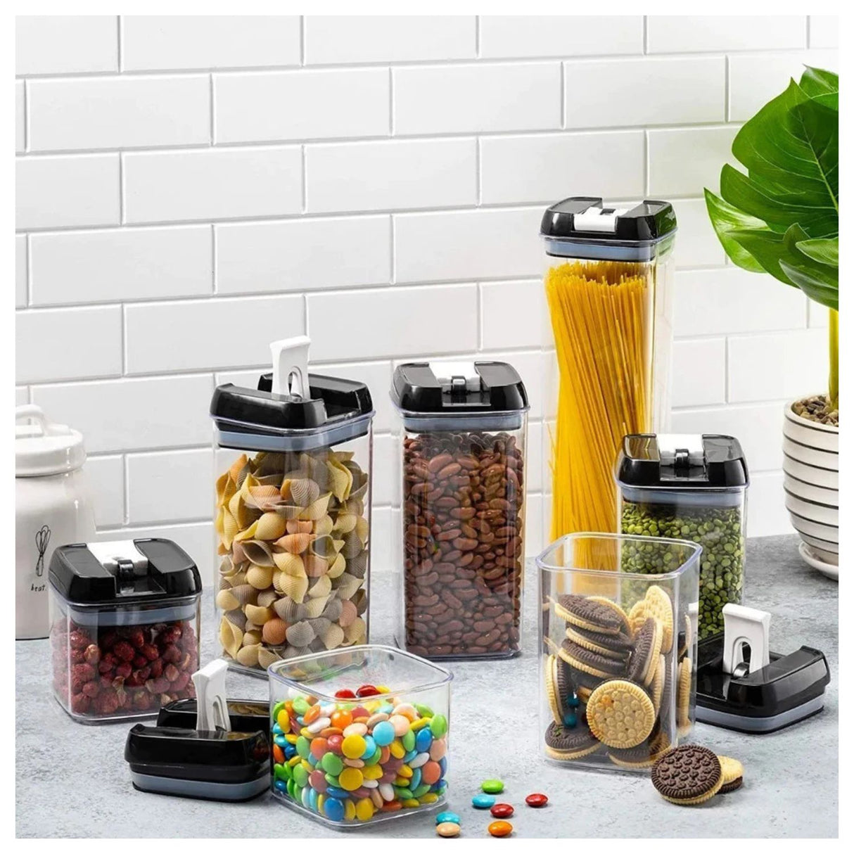 Set 5 Contenedores Tapas Herméticas Para Alimentos Multiuso. Mantén tus alimentos frescos y organizados. ¡Compra ahora y optimiza tu cocina!-1-3-1-1