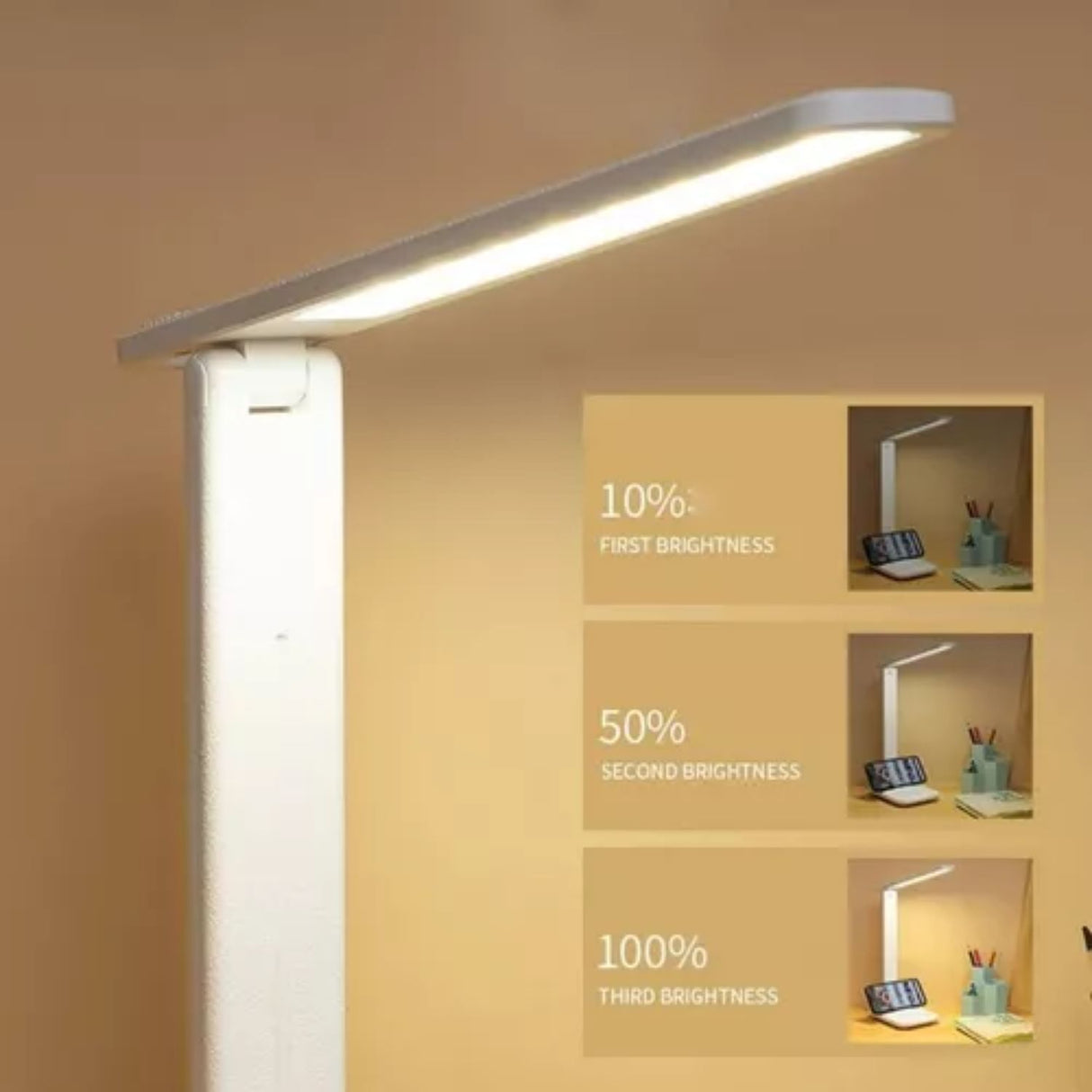 Lámpara Táctil Led Cargador Inalámbrico Escritorio Plegable. Ilumina tu espacio y carga tus dispositivos sin cables. ¡Compra ahora y organiza tu escritorio!-3