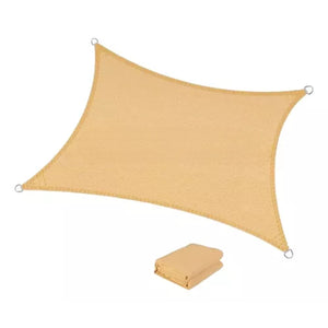 Toldo Vela Sombra Rectangular Altura 250x300cm Beige Terraza. Protege tu espacio del sol con estilo. ¡Compra ahora y disfruta de tu terraza!-1-1-1-1