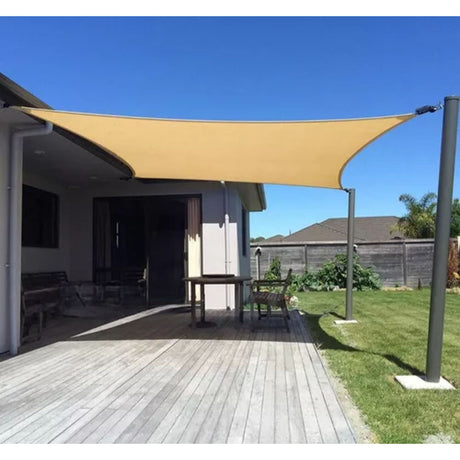 Toldo Vela Sombra Rectangular Altura 250x300cm Beige Terraza. Protege tu espacio del sol con estilo. ¡Compra ahora y disfruta de tu terraza!-1-2-1-1