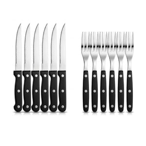 Set Cubiertos Asado 12 Piezas Acero Inoxidable