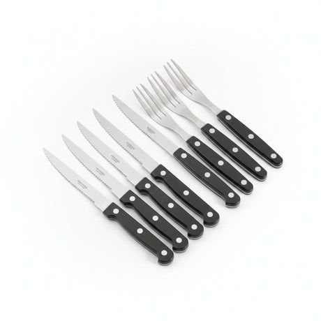 Set Cubiertos Asado 12 Piezas Acero Inoxidable
