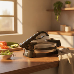 Prensa Tortillera Eléctrica 25cm 1800W Roti Maker Haeger