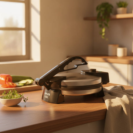 Prensa Tortillera Eléctrica 25cm 1800W Roti Maker Haeger