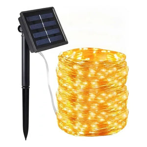 Set Navideño Luces Solares Guirnaldas Corona 8 Piezas