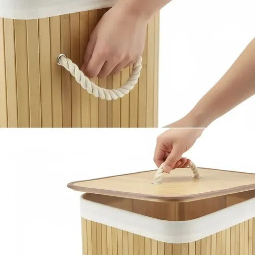 Canasto Cesta Ropa Sucia Tapa Plegable Bolsa Lavable