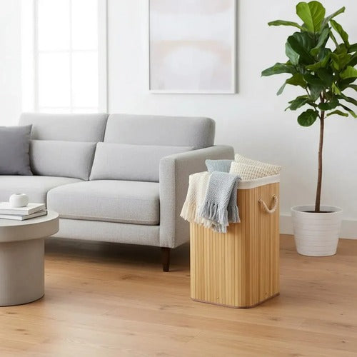 Canasto Cesta Ropa Sucia Tapa Plegable Bolsa Lavable