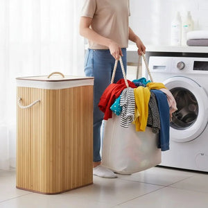 Canasto Cesta Ropa Sucia Tapa Plegable Bolsa Lavable