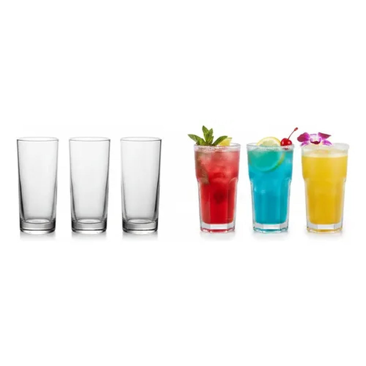 Set 6 Vasos Vidrio Atlanta 258ml Cristar Bebidas Cocteles Bl Blanco
