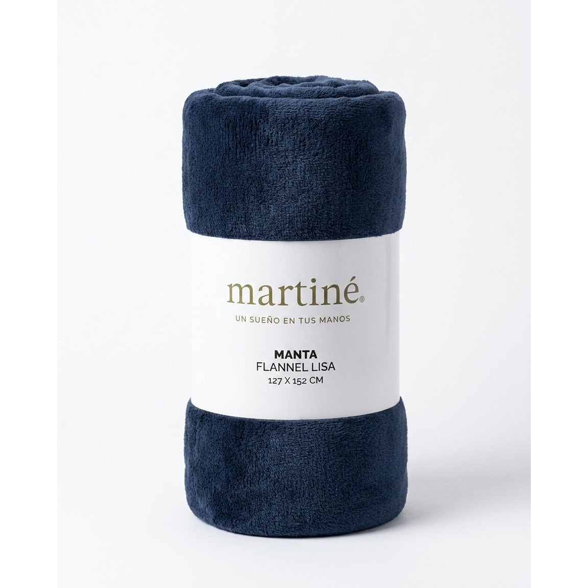 Manta Flannel Lisa Azul Oscuro Martiné 127cm x 152 cm