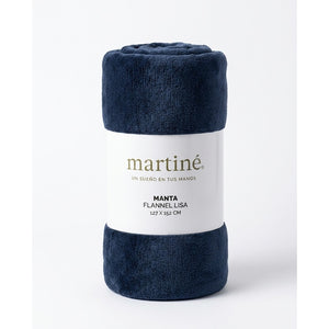 Manta Flannel Lisa Azul Oscuro Martiné 127cm x 152 cm