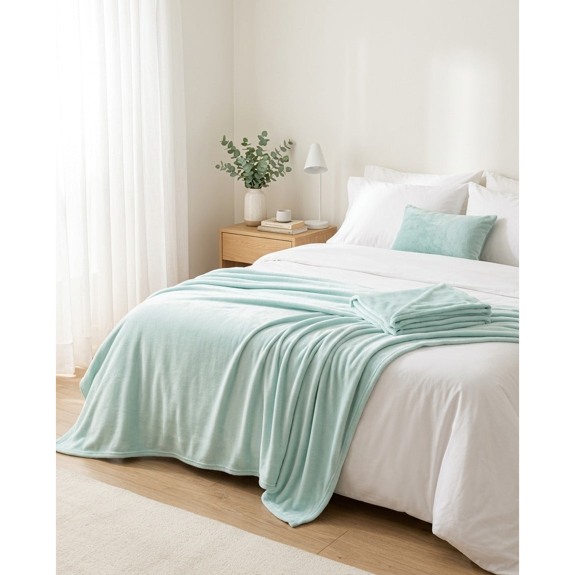 Manta Flannel Lisa Menta Martiné 127cm x 152 cm 300gr