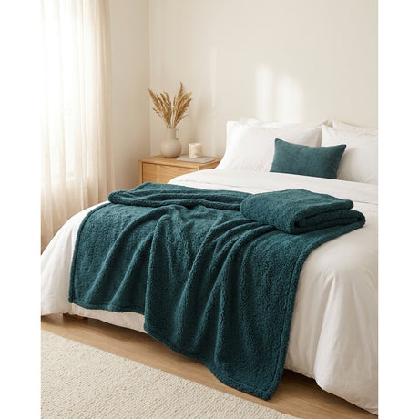 Manta Polar Sherpa Martine Turquesa 127x152cm