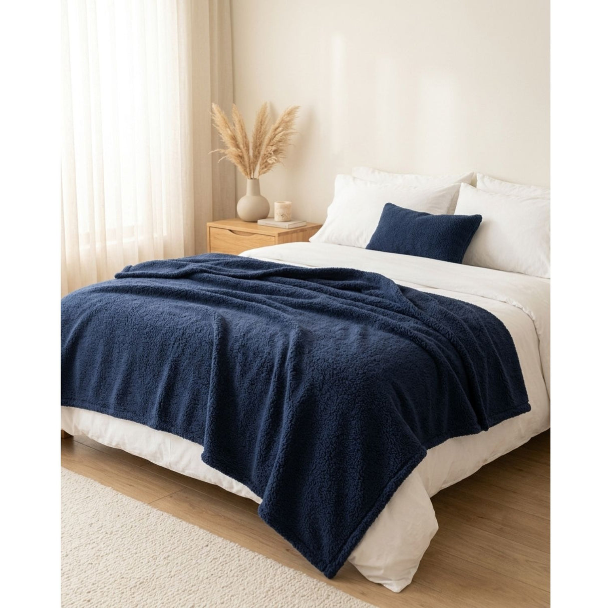 Manta Frazada Polar Sherpa Martine Azul 127x152cm