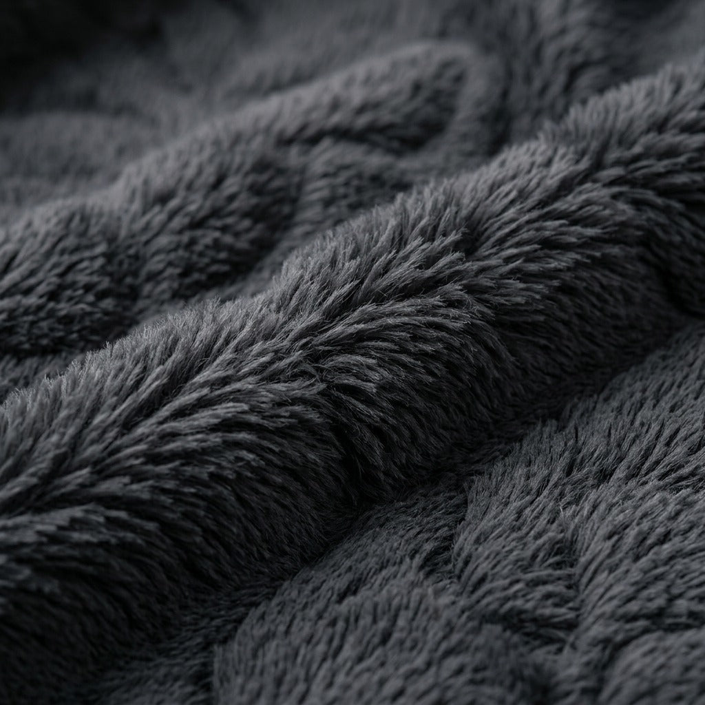 Manta Sherpa Jacquard Martiné Gris 127x152cm