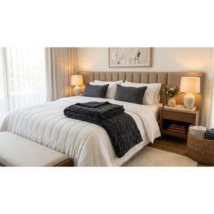 Manta Sherpa Jacquard Martiné Gris 127x152cm